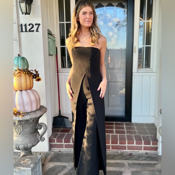 Alexis strapless wide leg skirt overlay style jumpsuit - Picture 13 of 13